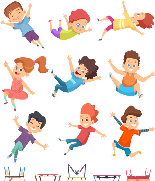 孩子跳蹦床，孩子运动图片下载