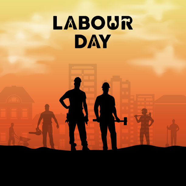 用日落庆祝国际劳动节图片下载