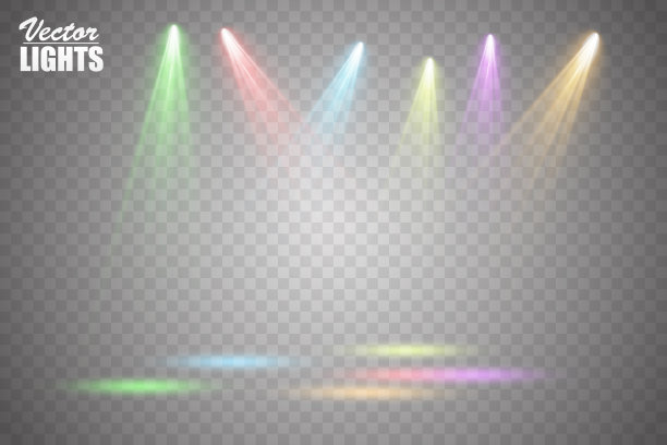 向量的聚光灯。现场。光的效果。发出光的效果。矢量插图。图片下载