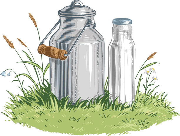 牛奶罐手绘素描雕刻图片下载