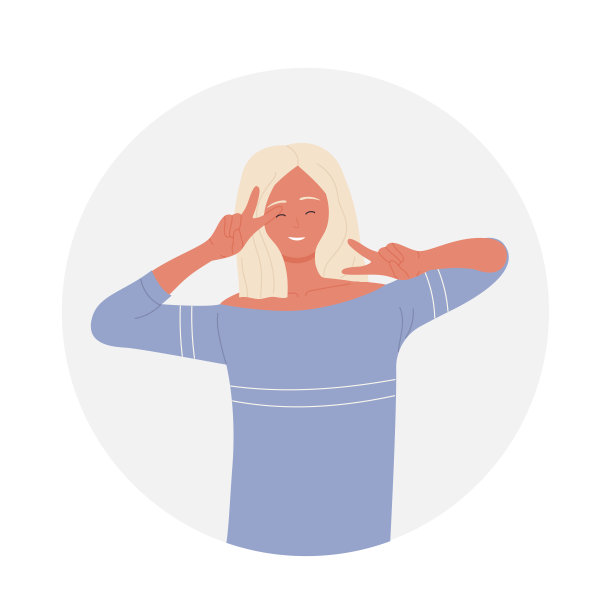 参加派对的女孩表现出胜利的姿态图片下载