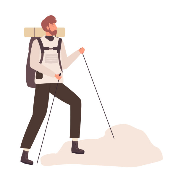 登山的男游客图片下载