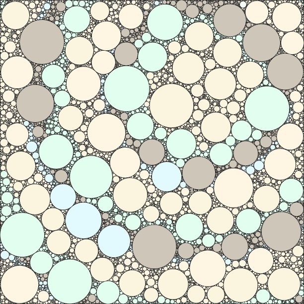 抽象装饰色在背景中随机放置不同大小和颜色的圆圈图片下载