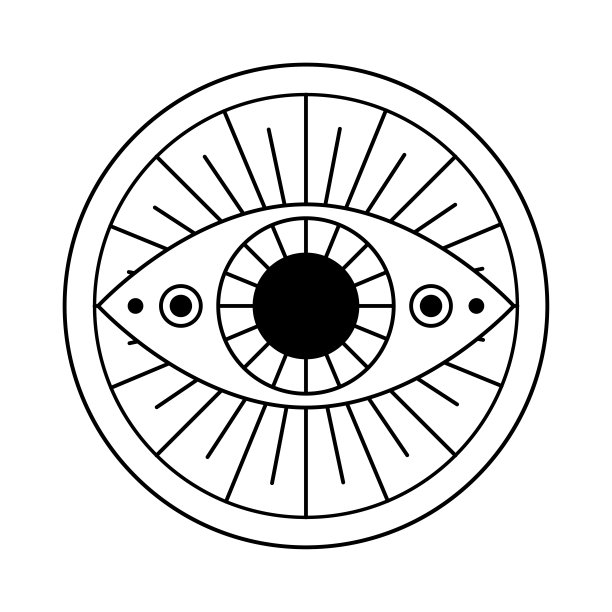 神秘的邪眼，线条艺术深奥的符号。神秘的象征图片下载