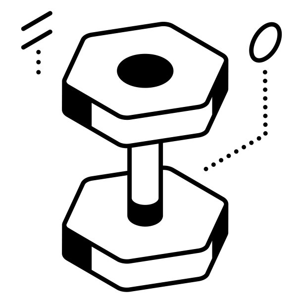 时尚风格的健身房哑铃图标，使用它的商业图片下载