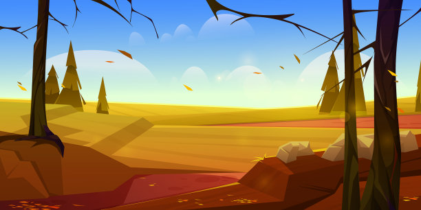 光秃秃的秋天景色图片下载