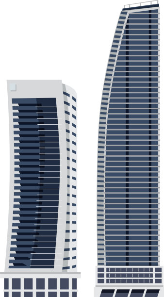 希尔顿冲浪者酒店大楼的白色背景图片下载