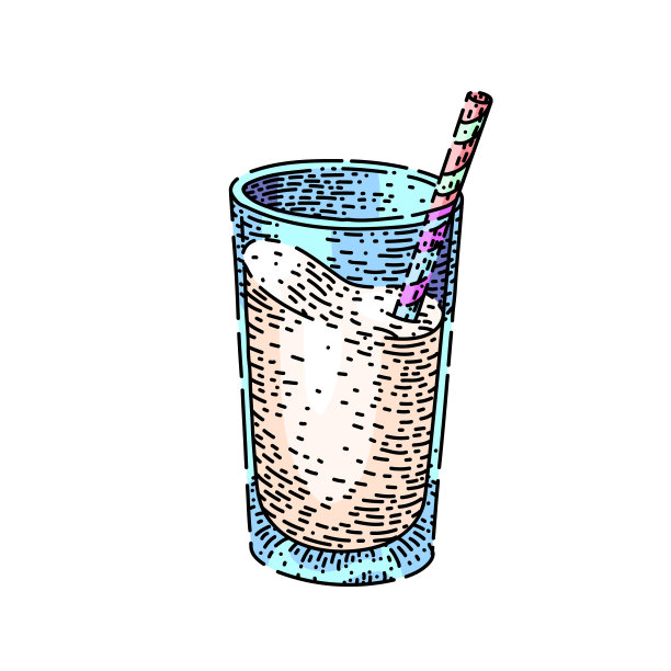牛奶杯素描手绘矢量图片下载