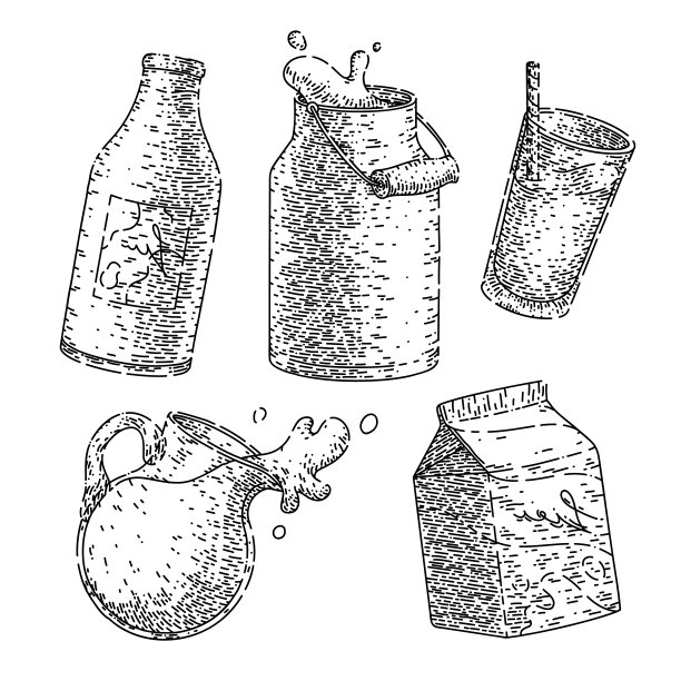 奶白集草图手绘矢量图片下载