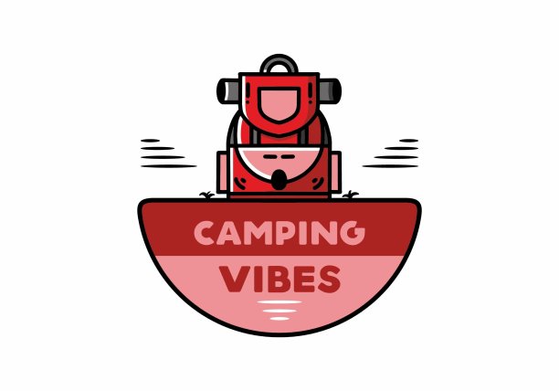 简单的露营袋插图设计图片下载