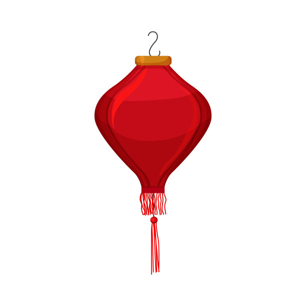 中国亚洲灯笼卡通矢量插图图片下载