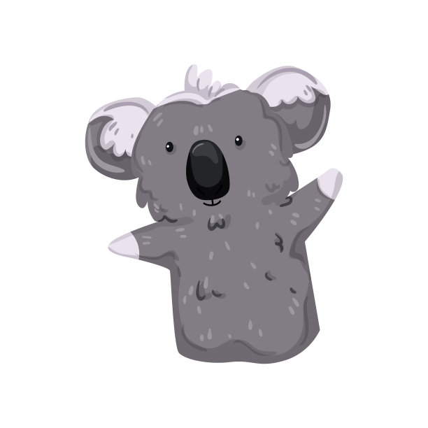 熊猫手木偶卡通矢量插图图片下载