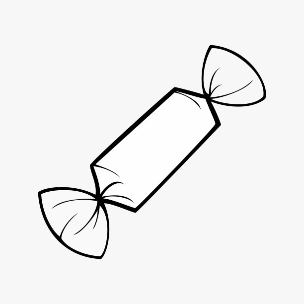 单色图片，长长的美味糖果包装纸，节日糖果，矢量图片下载