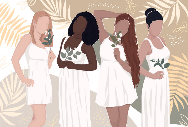 不同种族的妇女聚集在一起图片下载