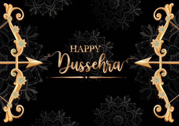 快乐的杜塞赫拉节日海报设计图片下载