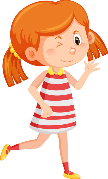 开朗的女孩带着问候的手势图片下载