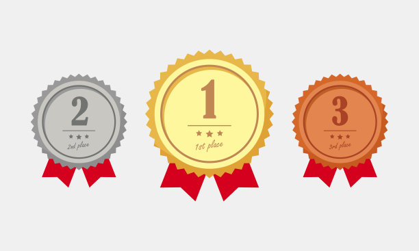 金、银、铜牌图标集排名图片下载