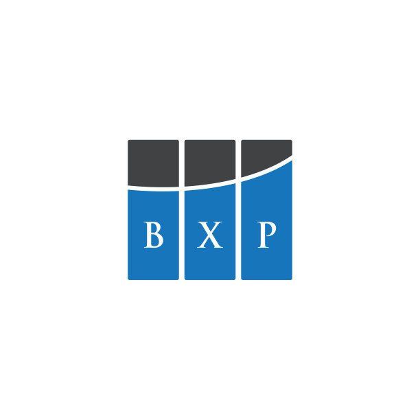 黑色背景上的bxp字母logo设计图片下载
