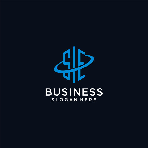 Se初始字母标志与六角形和图片下载