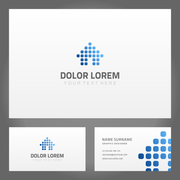 抽象蓝点房屋形状与三角形屋顶图片下载