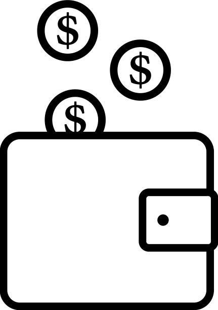 金币落入钱包图标图片下载