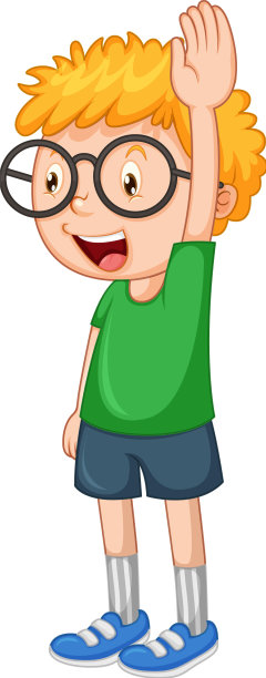 小男孩举起一只手图片下载