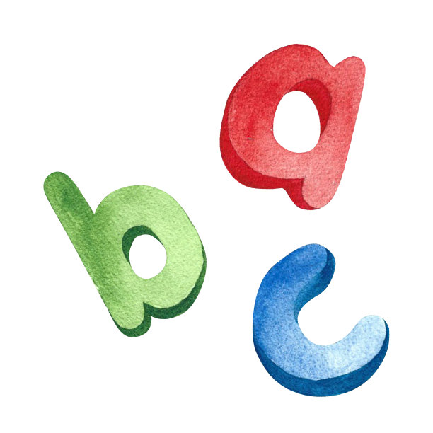 水彩信件。A, B, C在孤立的白色背景上，手绘。完美的卡片设计，邀请，剪贴簿，织物印刷。图片下载