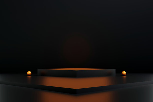黑色的领奖台在舞台上以黑色和金色的平台最少。展示化妆品和珠宝产品的舞台。舞台黑色基座现代3d工作室黑暗平台图片下载