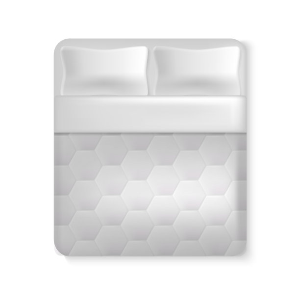 逼真详细的3d双人床图片下载