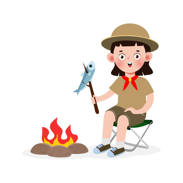 快乐可爱的小男孩穿着童子军荣誉制服图片下载