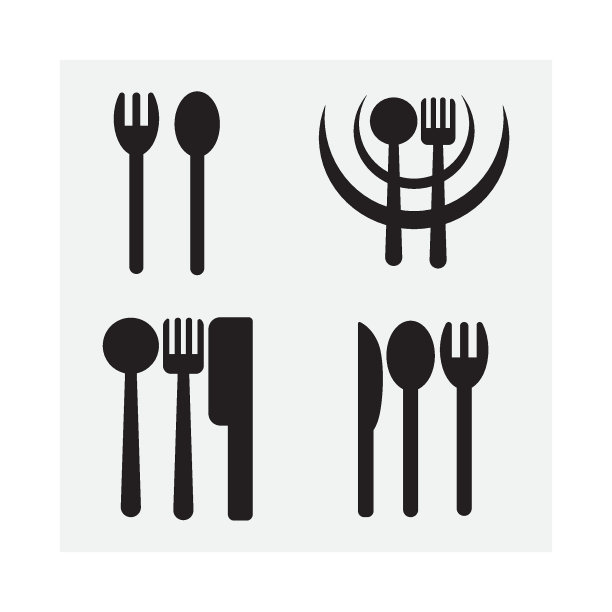 勺子和叉子标志图片下载