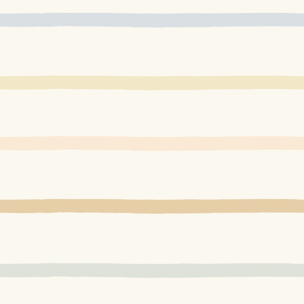 无缝图案波浪条纹手绘。复古风格的条纹抽象图案。可爱细腻的波浪条纹质感。米色背景上的蓝色、棕色和黄色条纹。图片下载