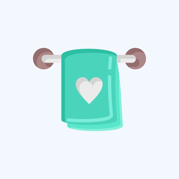 图标的毛巾。适合儿童的标志。平的风格。简单的设计可编辑。设计模板向量。简单的说明图片下载