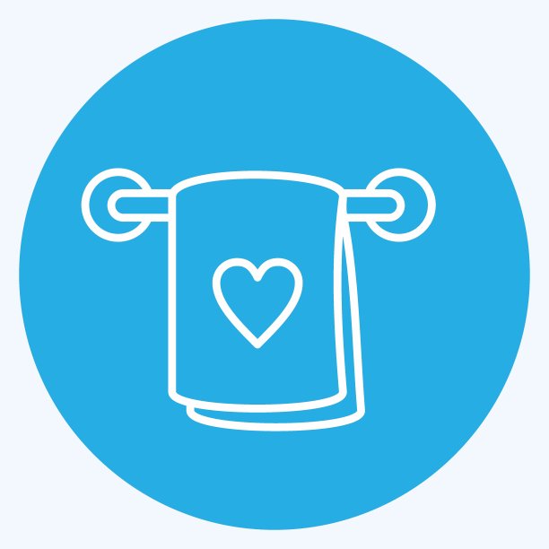 图标的毛巾。适合儿童的标志。蓝眼睛的风格。简单的设计可编辑。设计模板向量。简单的说明图片下载