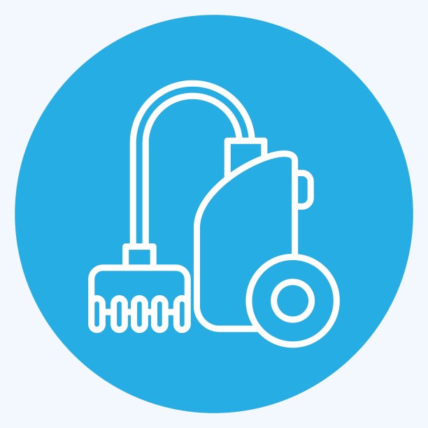 图标吸尘器。适合儿童的标志。蓝眼睛的风格。简单的设计可编辑。设计模板向量。简单的说明图片下载