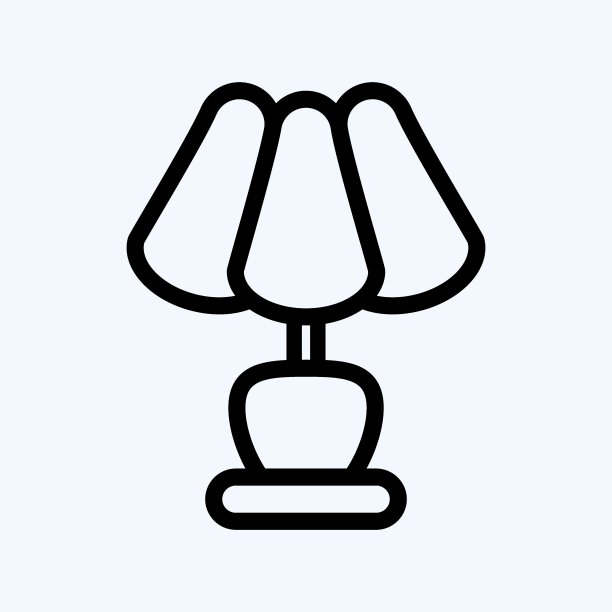 图标台灯。适合作为House的标志。行风格。简单的设计可编辑。设计模板向量。简单的说明图片下载