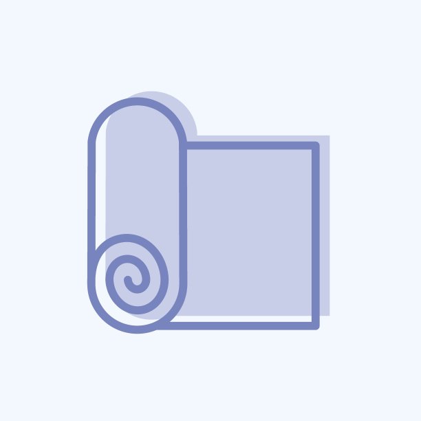 图标瑜伽垫，适合健康的象征。两个音调的风格。简单的设计可编辑。设计模板向量。简单的说明图片下载