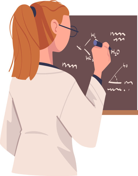 女科学家人物白大褂书写图片下载