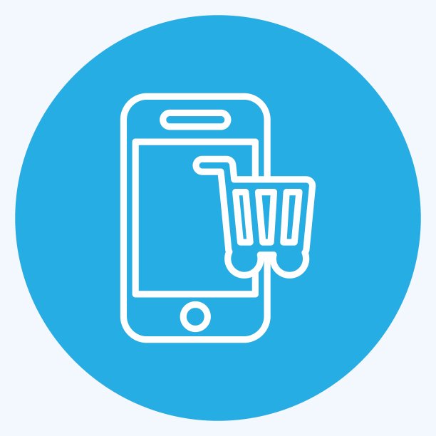 图标购物。适合教育符号。蓝眼睛的风格。简单的设计可编辑。设计模板向量。简单的说明图片下载