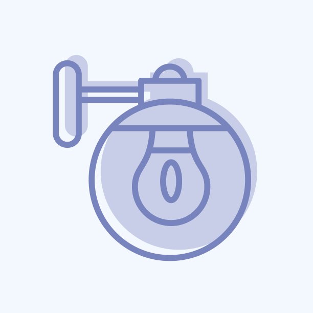 图标的烛台。适合作为House的标志。两个音调的风格。简单的设计可编辑。设计模板向量。简单的说明图片下载