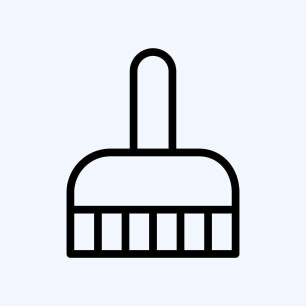 图标清洁刷。适合儿童的标志。行风格。简单的设计可编辑。设计模板向量。简单的说明图片下载