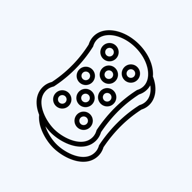 图标海绵。适合儿童的标志。行风格。简单的设计可编辑。设计模板向量。简单的说明图片下载