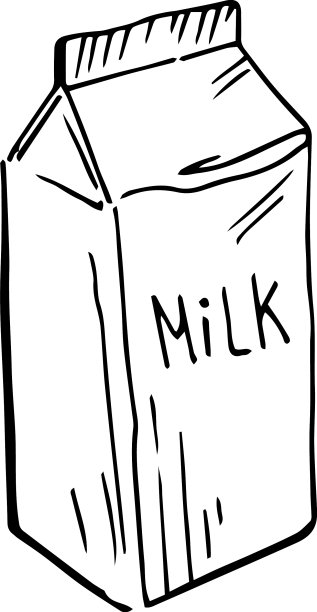 牛奶包装白底细黑线图片下载