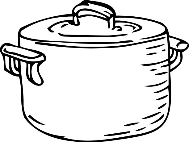 大平底锅白色上有细黑线图片下载