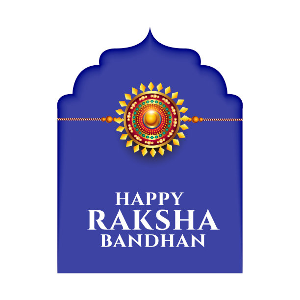 带有rakhi图案的传统raksha bandhan节日旗帜图片下载