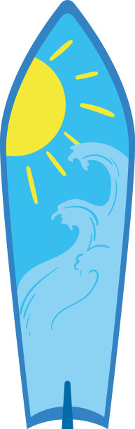 蓝色的冲浪板设计图片下载