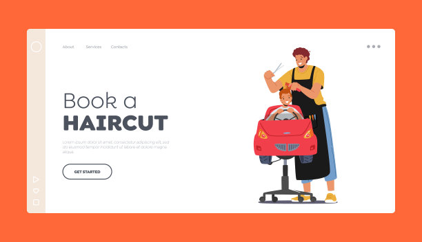 男孩美发美容时尚登陆页面图片下载
