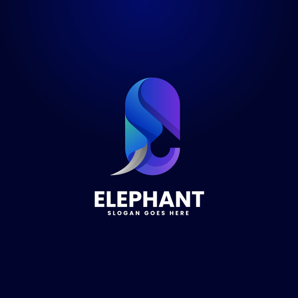 标志大象渐变彩色风格图片下载