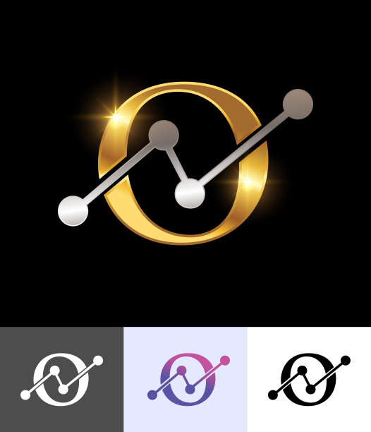金色科技字母O标志图片下载