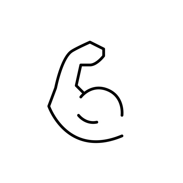 二头肌弯曲。健身房健身icon。像素完美，可编辑的笔画图片下载